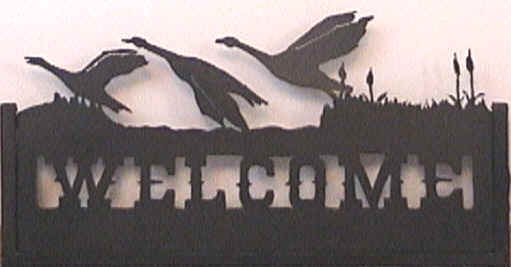Geese Flock Welcome Sign